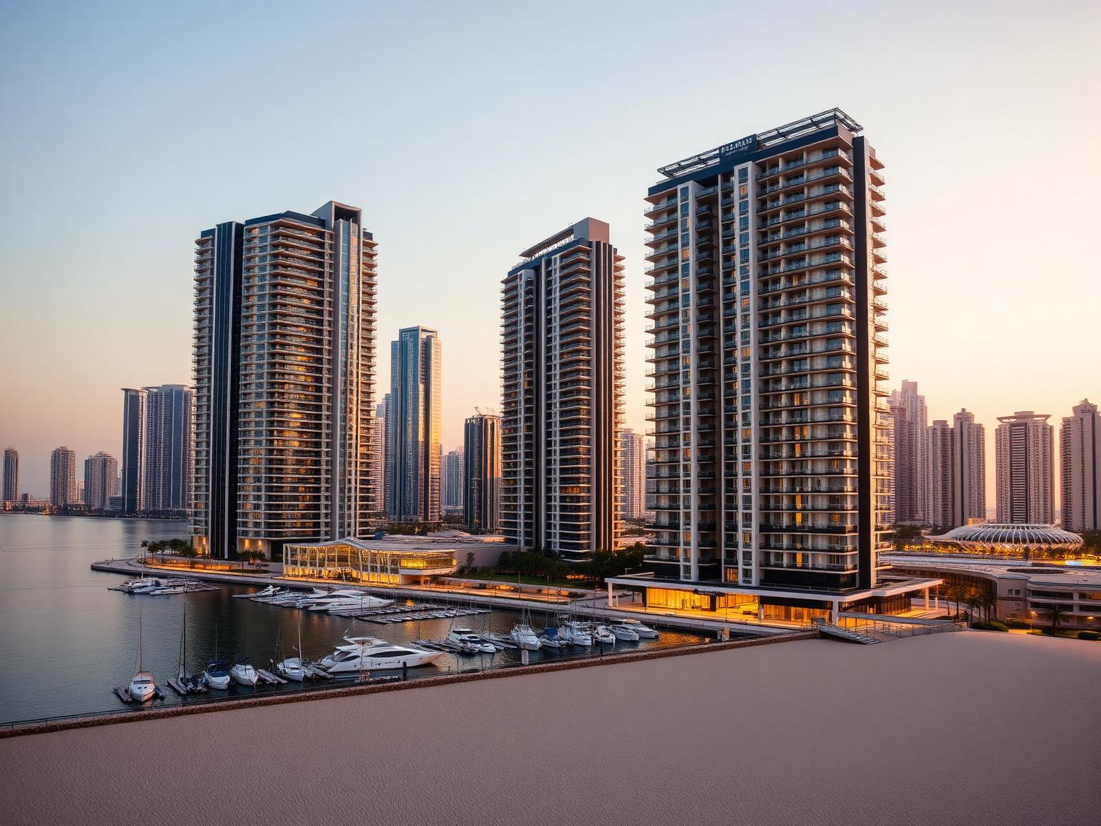 Emaar Beachfront. Panoramic sea-view towers