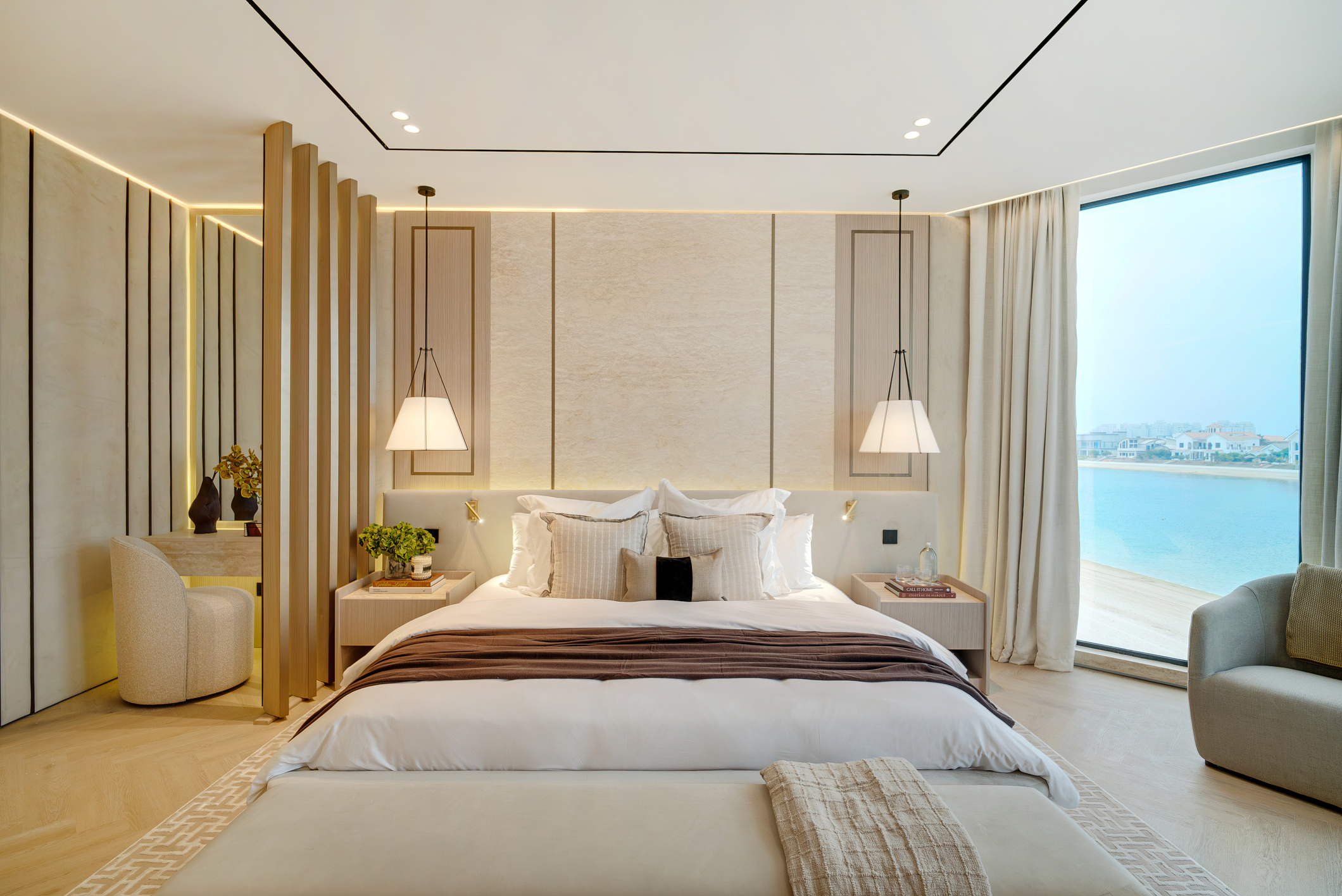 Master bedroom overlooking the water